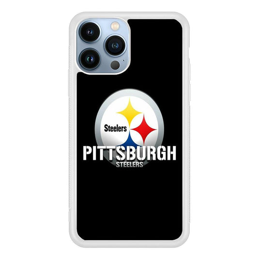 NFL Pittsburgh Steelers 001 iPhone 13 Pro Case-Rubber / White (2D Case)-Xtracase