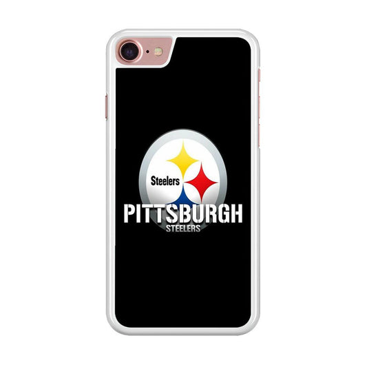 NFL Pittsburgh Steelers 001 iPhone SE 2020 Case-Rubber / White (2D Case)-Xtracase