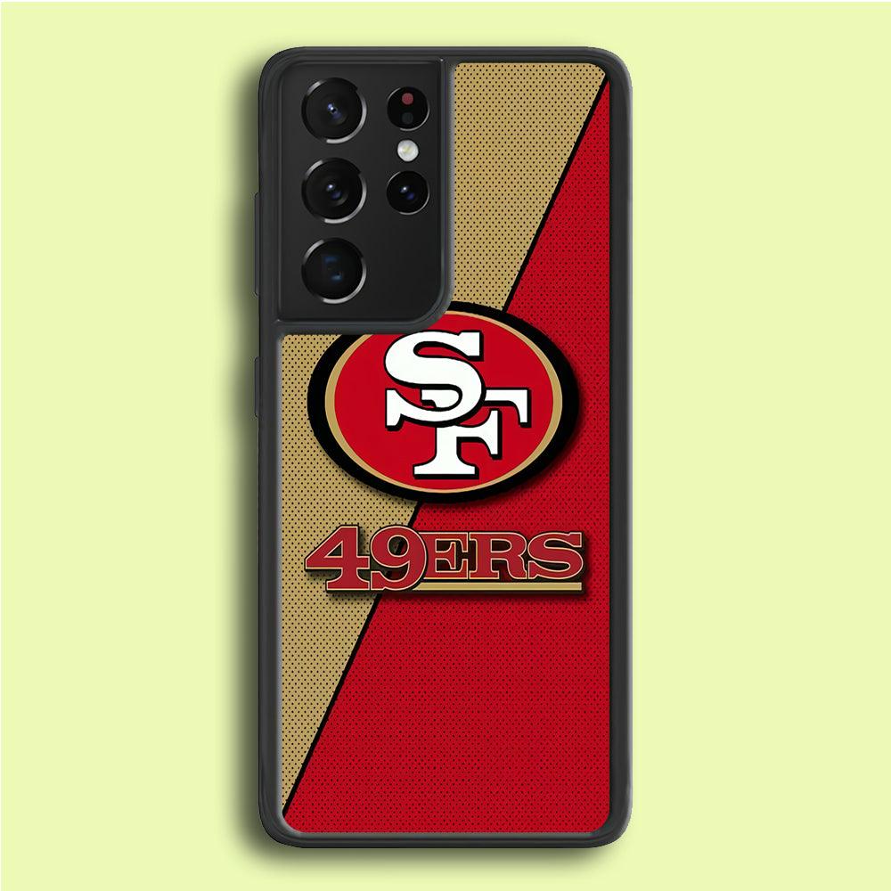 NFL San Francisco 49ers 001 Samsung Galaxy S21 Ultra Case-Rubber / White (2D Case)-Xtracase