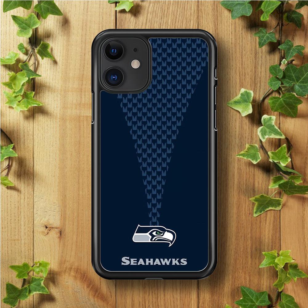 NFL Seattle Seahawks 001 iPhone 11 Case-Rubber / Black (2D Case)-Xtracase
