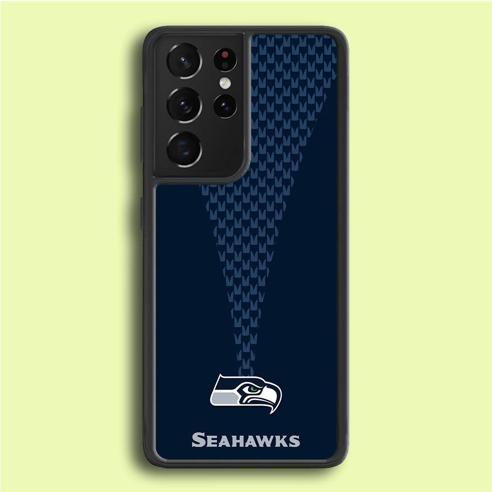 NFL Seattle Seahawks 001 Samsung Galaxy S21 Ultra Case-Rubber / White (2D Case)-Xtracase