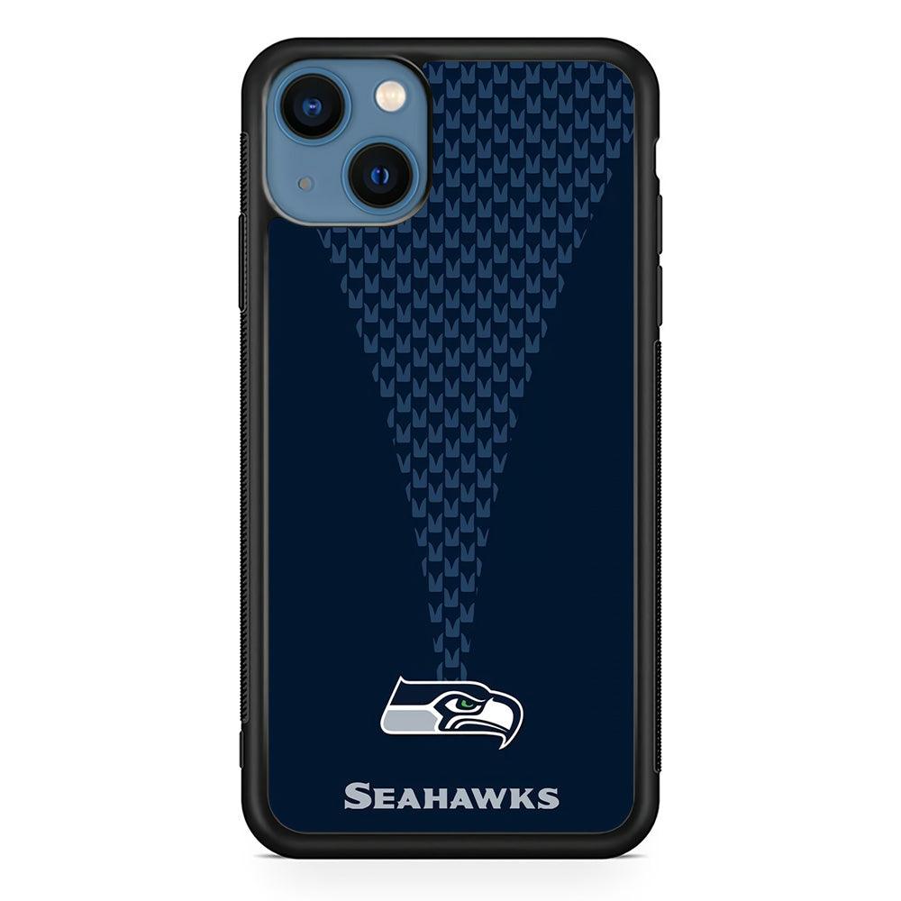 NFL Seattle Seahawks 001 iPhone 13 Case-Rubber / Black (2D Case)-Xtracase