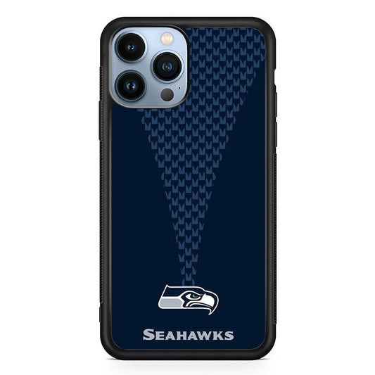 NFL Seattle Seahawks 001 iPhone 13 Pro Max Case-Rubber / Black (2D Case)-Xtracase