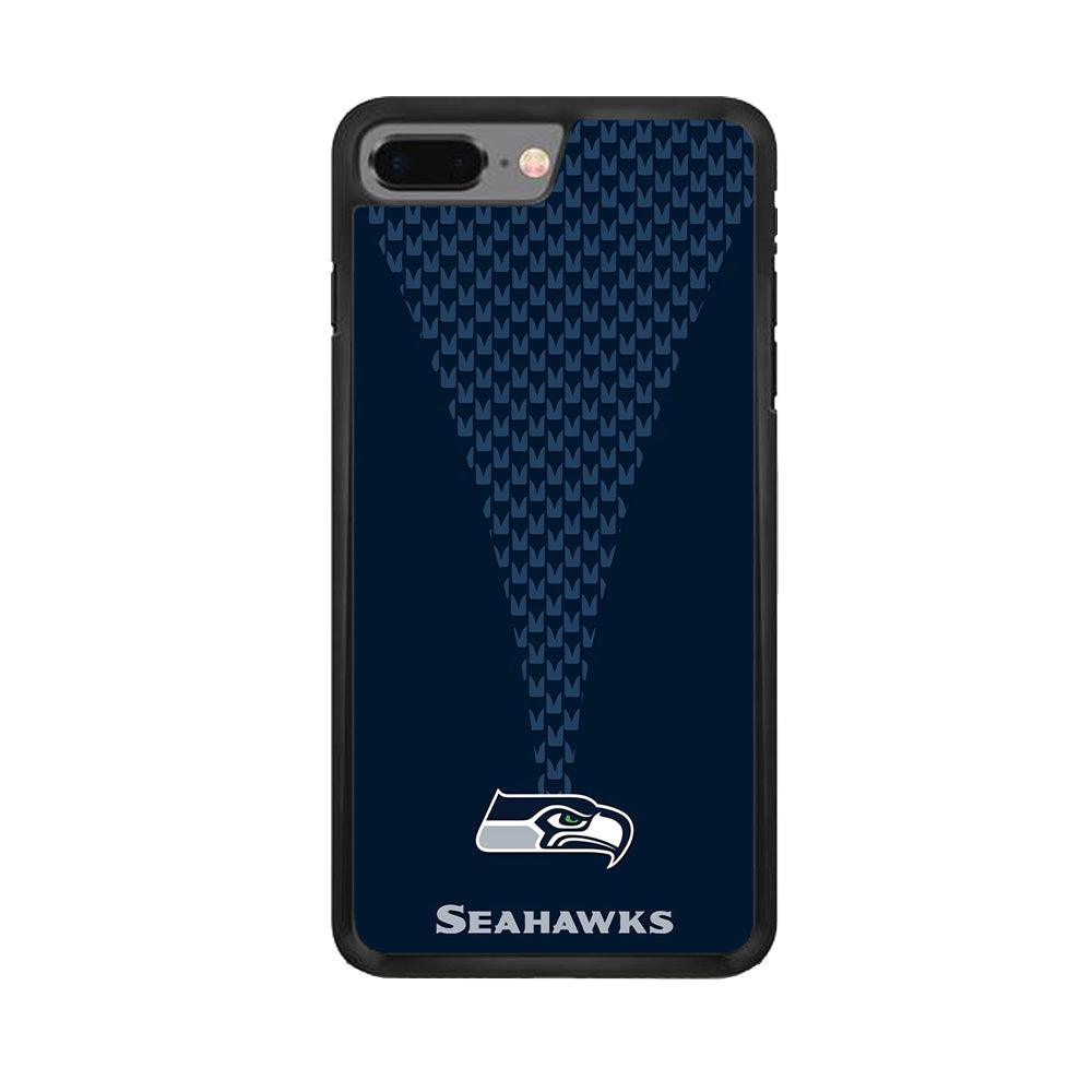 NFL Seattle Seahawks 001 iPhone 8 Plus Case-Rubber / Black (2D Case)-Xtracase