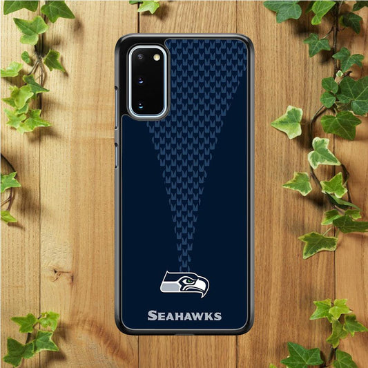 NFL Seattle Seahawks 001 Samsung Galaxy S20 Case-Rubber / White (2D Case)-Xtracase