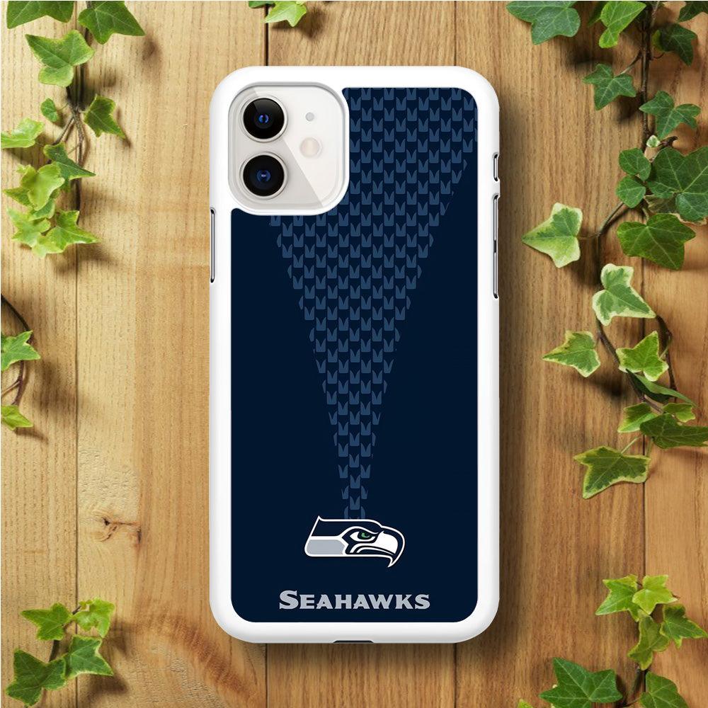 NFL Seattle Seahawks 001 iPhone 11 Case-Rubber / White (2D Case)-Xtracase