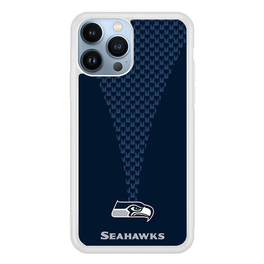 NFL Seattle Seahawks 001 iPhone 13 Pro Case-Rubber / White (2D Case)-Xtracase
