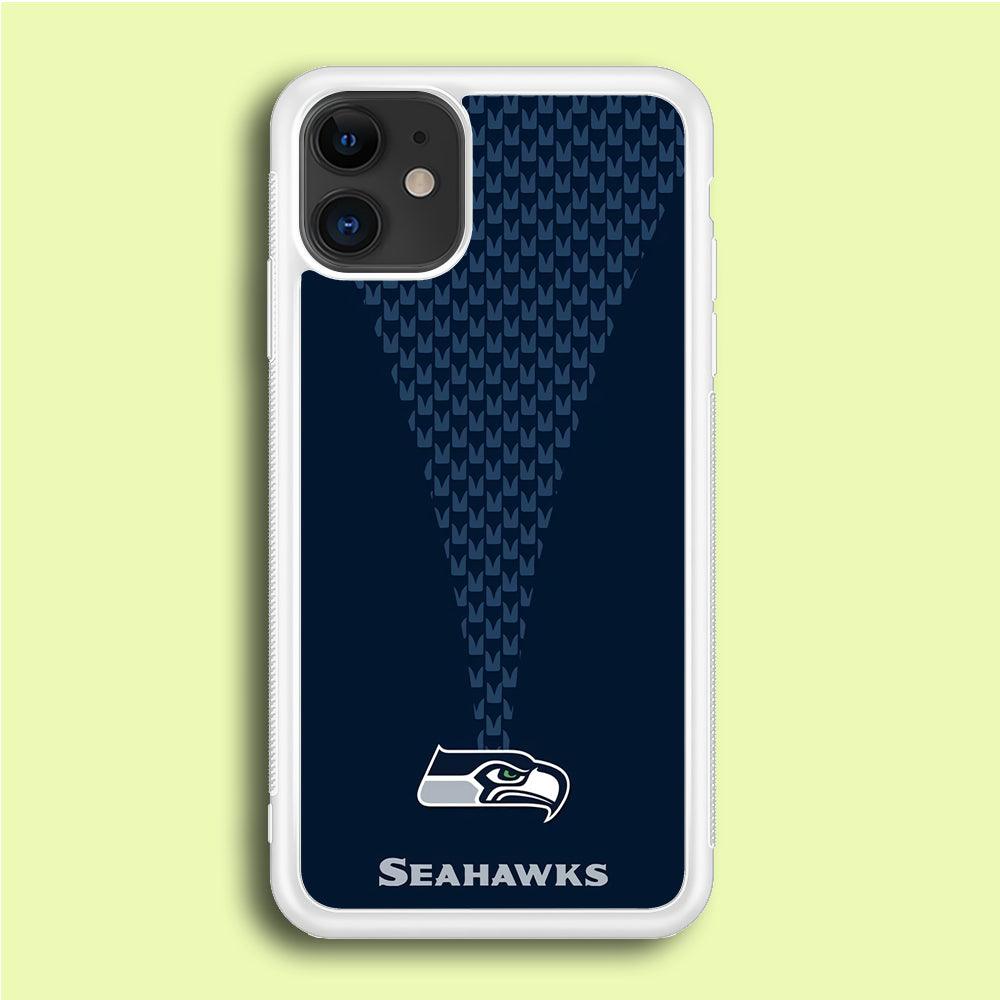 NFL Seattle Seahawks 001 iPhone 12 Mini Case-Rubber / White (2D Case)-Xtracase