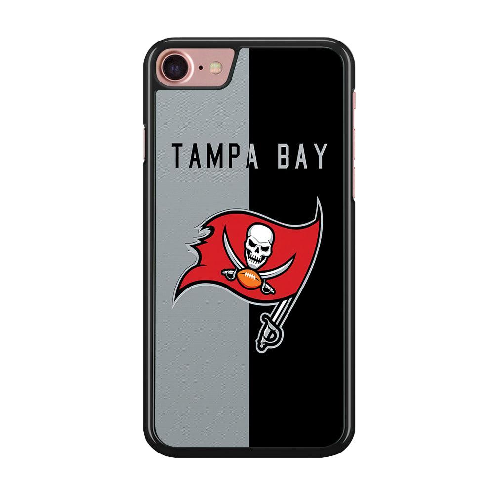 NFL Tampa Bay Buccaneers 001 iPhone 7 Case-Rubber / Black (2D Case)-Xtracase
