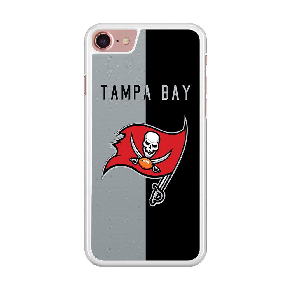 NFL Tampa Bay Buccaneers 001 iPhone 7 Case-Rubber / White (2D Case)-Xtracase