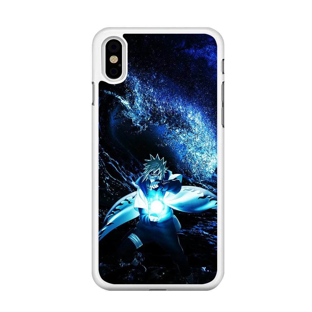 Namikaze Minato Rasengan iPhone Xs Case-Rubber / White (2D Case)-Xtracase