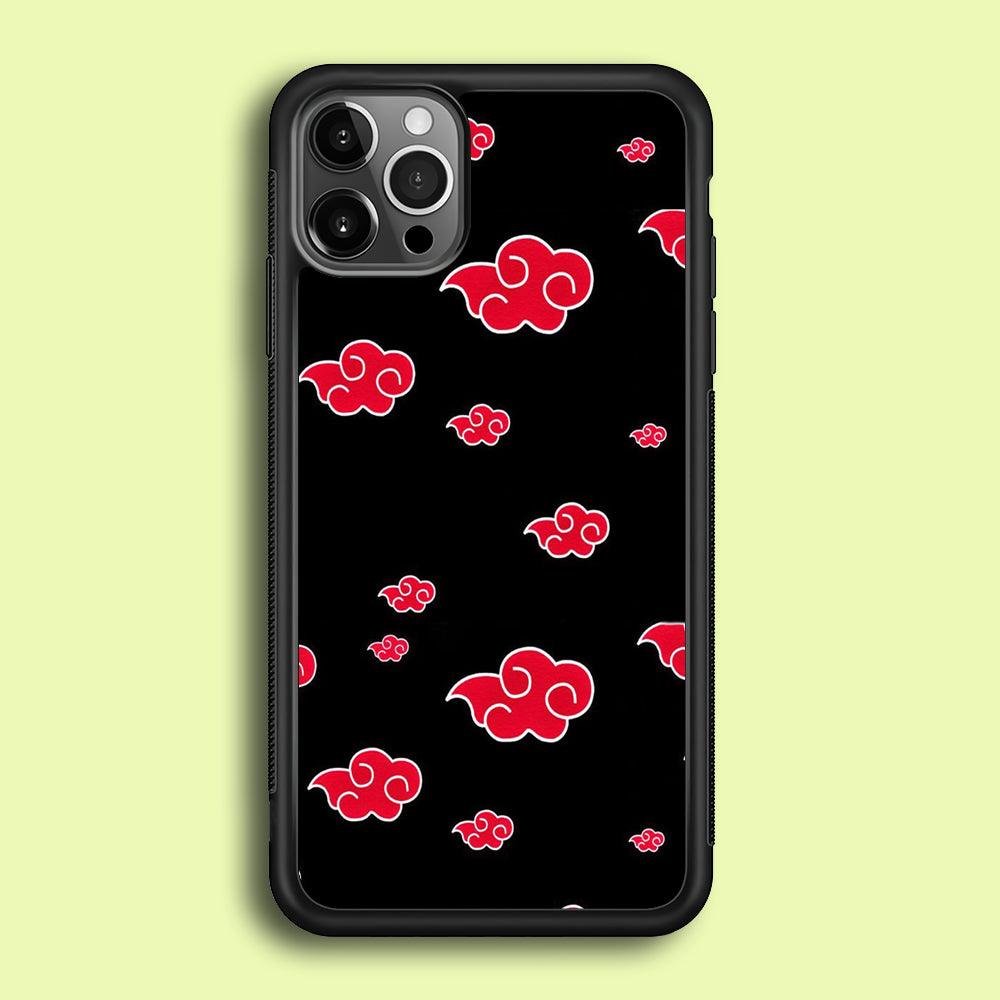 Naruto - Akatsuki Symbol iPhone 12 Pro Case-Rubber / Black (2D Case)-Xtracase