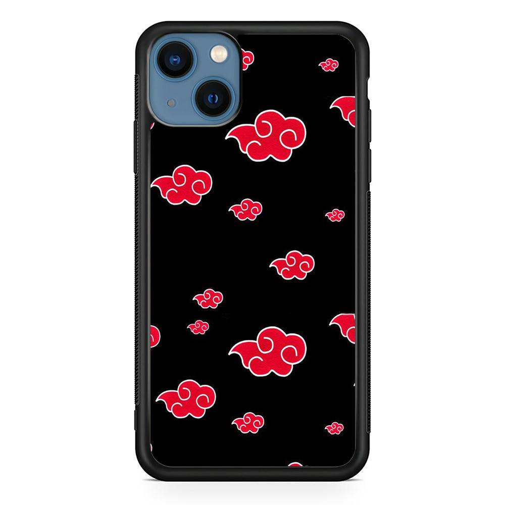 Naruto - Akatsuki Symbol iPhone 13 Mini Case-Rubber / Black (2D Case)-Xtracase