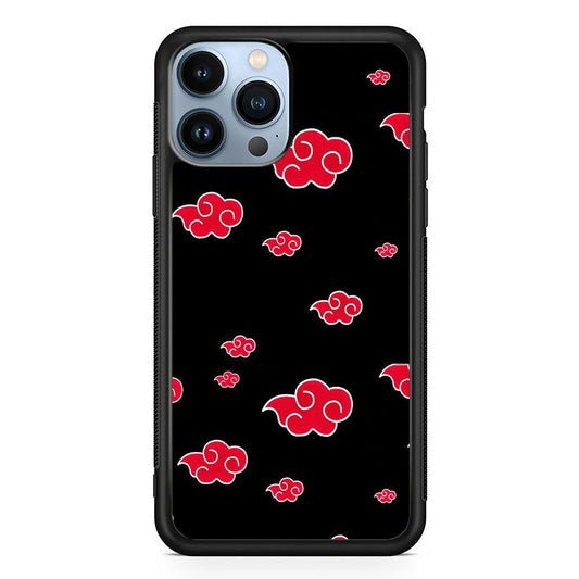 Naruto - Akatsuki Symbol iPhone 13 Pro Max Case-Rubber / Black (2D Case)-Xtracase