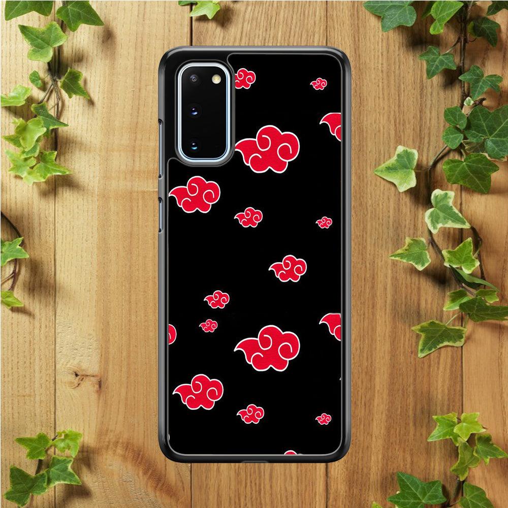 Naruto - Akatsuki Symbol Samsung Galaxy S20 Case-Rubber / White (2D Case)-Xtracase