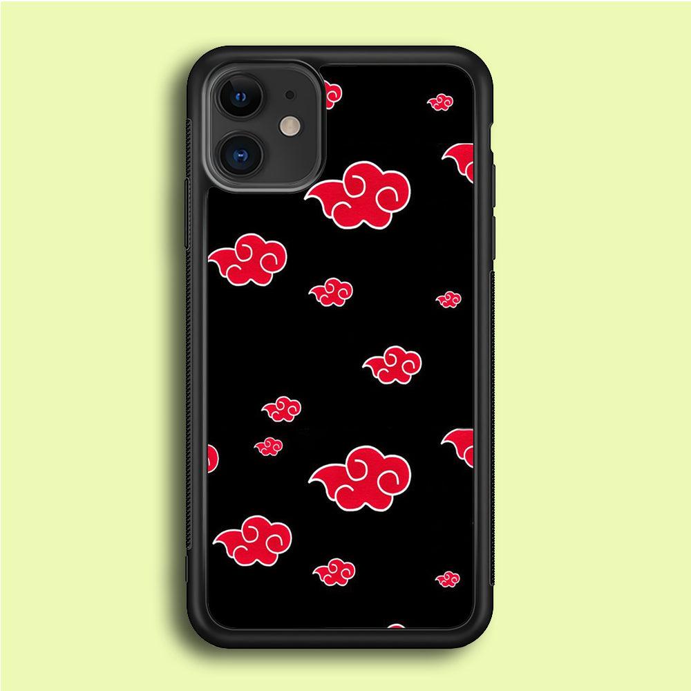 Naruto - Akatsuki Symbol iPhone 12 Mini Case-Rubber / Black (2D Case)-Xtracase