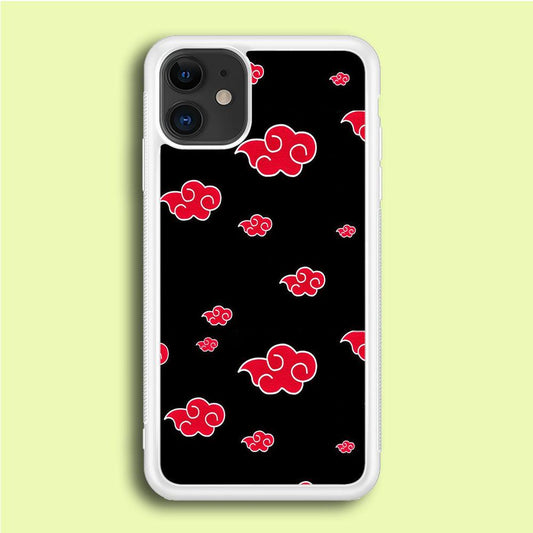 Naruto - Akatsuki Symbol iPhone 12 Mini Case-Rubber / White (2D Case)-Xtracase