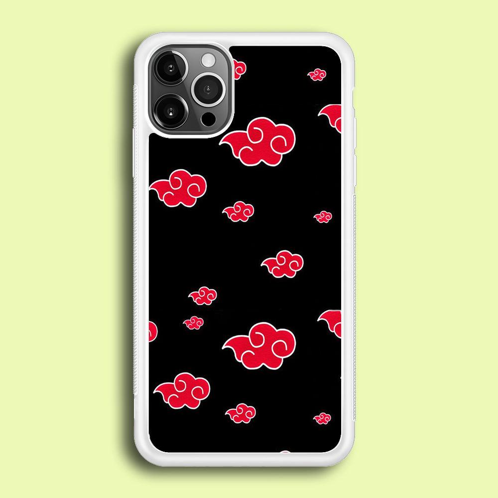 Naruto - Akatsuki Symbol iPhone 12 Pro Case-Rubber / White (2D Case)-Xtracase