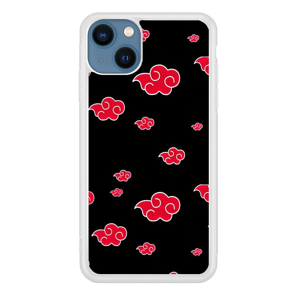 Naruto - Akatsuki Symbol iPhone 13 Case-Rubber / White (2D Case)-Xtracase