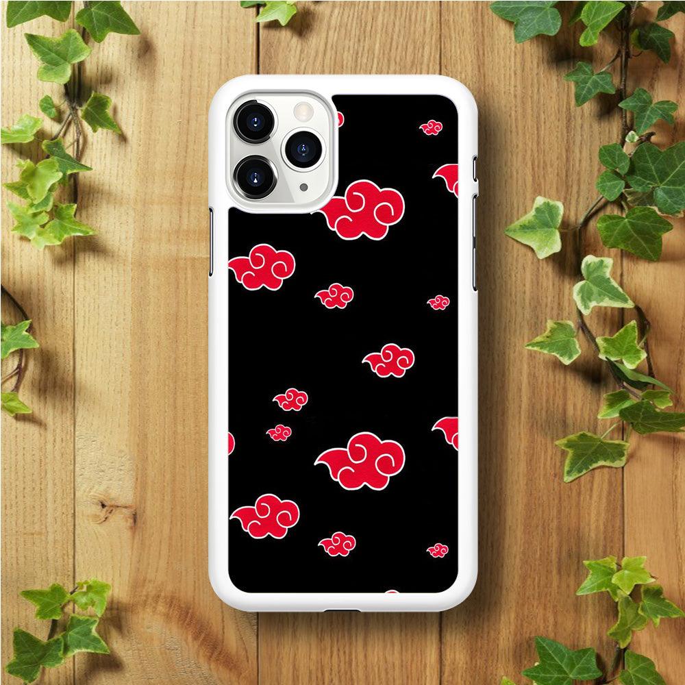 Naruto - Akatsuki Symbol iPhone 11 Pro Case-Rubber / White (2D Case)-Xtracase