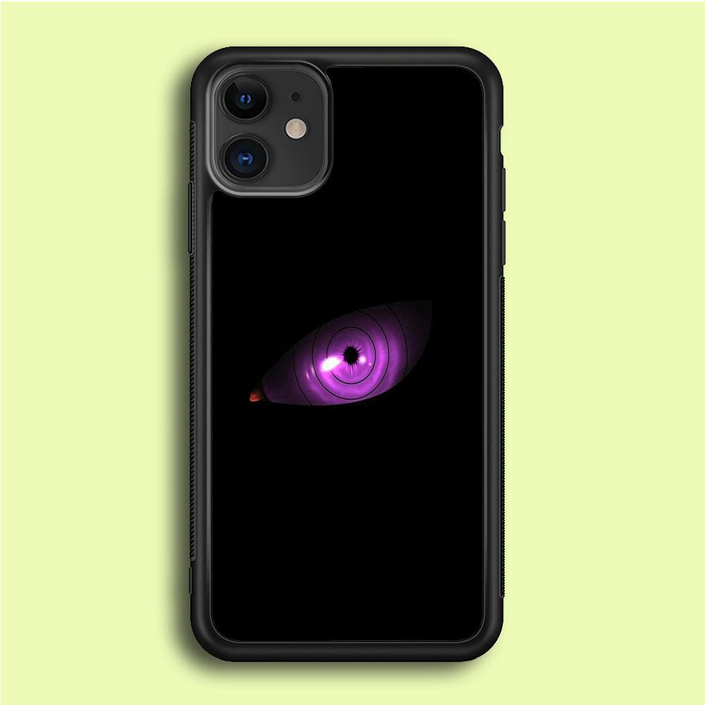 Naruto - Eye Rinnegan iPhone 12 Mini Case-Rubber / Black (2D Case)-Xtracase