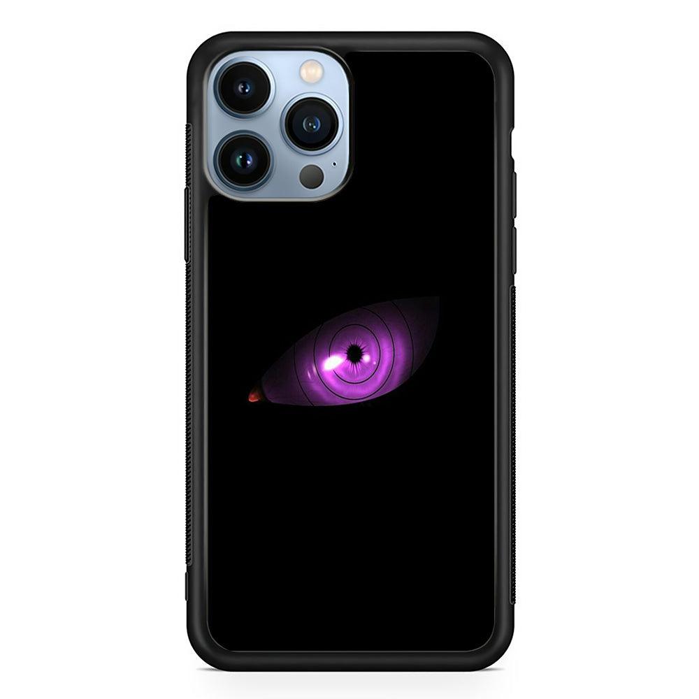 Naruto - Eye Rinnegan iPhone 13 Pro Case-Rubber / Black (2D Case)-Xtracase