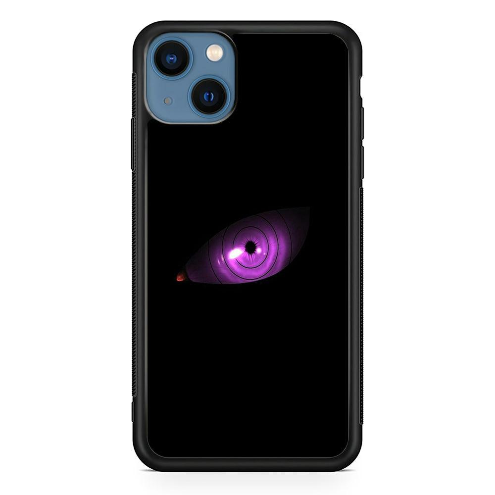 Naruto - Eye Rinnegan iPhone 13 Mini Case-Rubber / Black (2D Case)-Xtracase