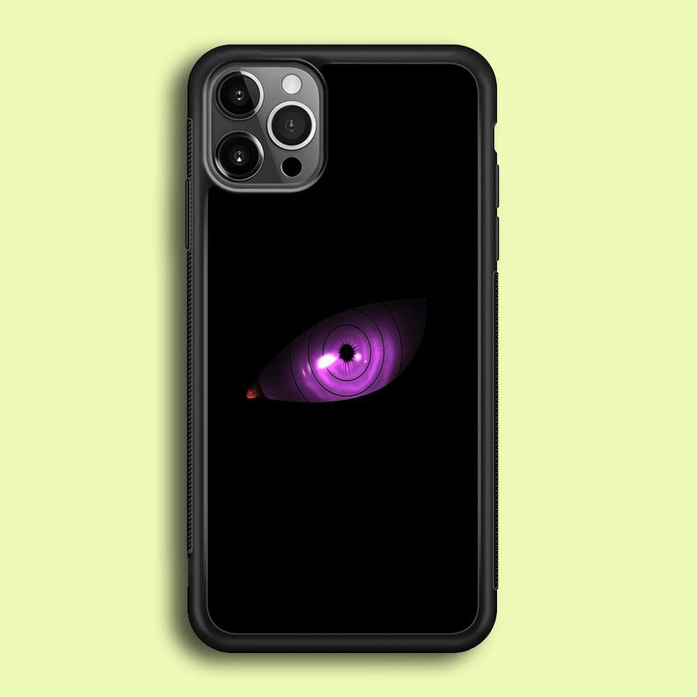 Naruto - Eye Rinnegan iPhone 12 Pro Max Case-Rubber / Black (2D Case)-Xtracase