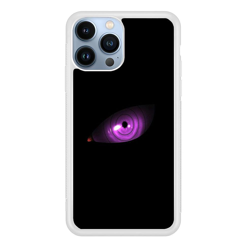 Naruto - Eye Rinnegan iPhone 13 Pro Case-Rubber / White (2D Case)-Xtracase