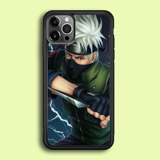 Naruto - Kakashi Hatake iPhone 12 Pro Case-Rubber / Black (2D Case)-Xtracase