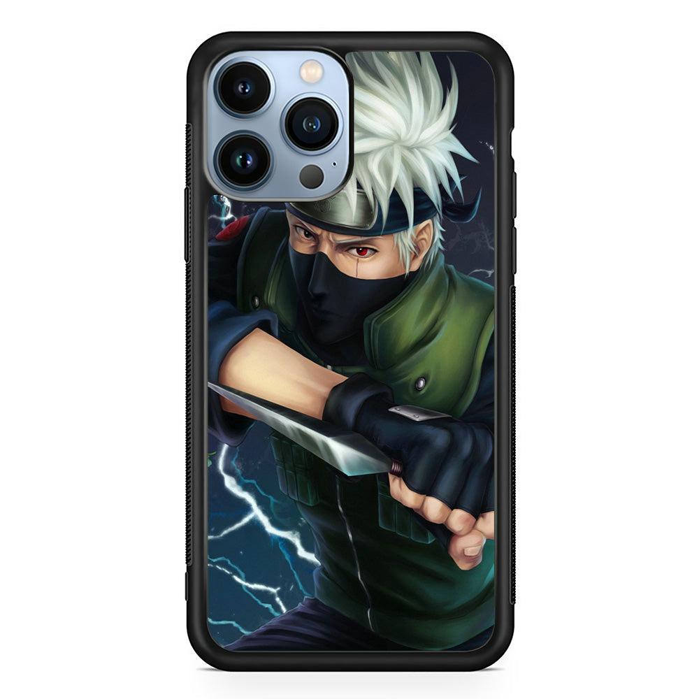 Naruto - Kakashi Hatake iPhone 13 Pro Max Case-Rubber / Black (2D Case)-Xtracase