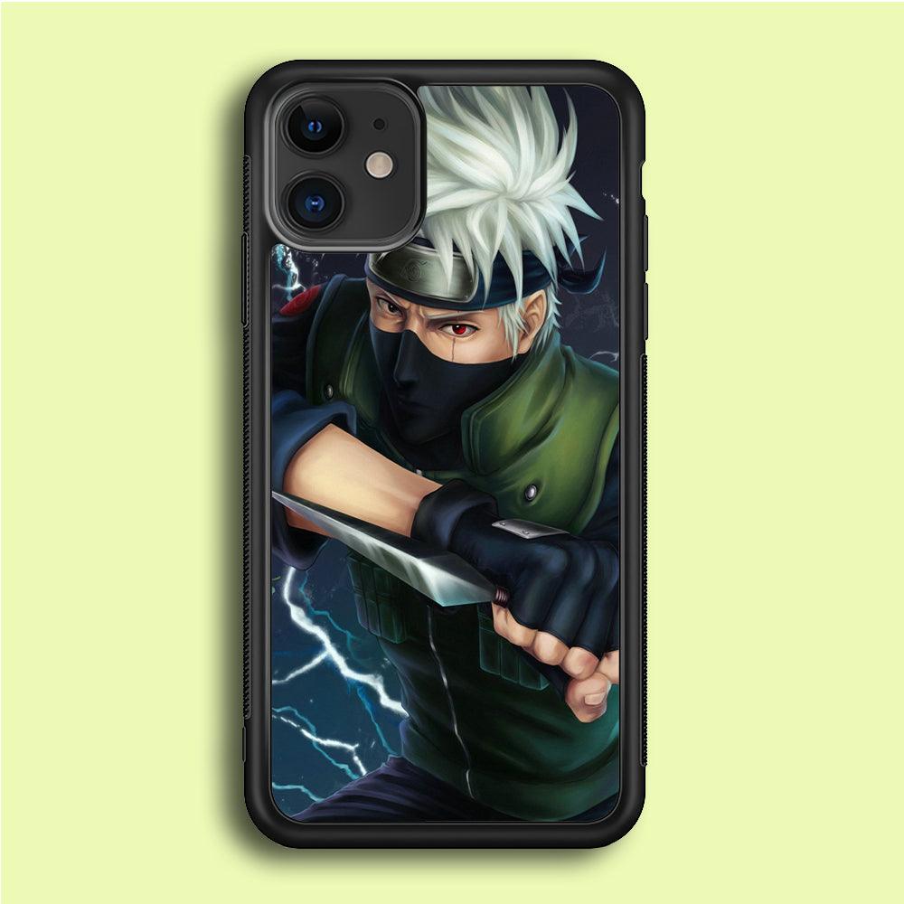 Naruto - Kakashi Hatake iPhone 12 Case-Rubber / Black (2D Case)-Xtracase