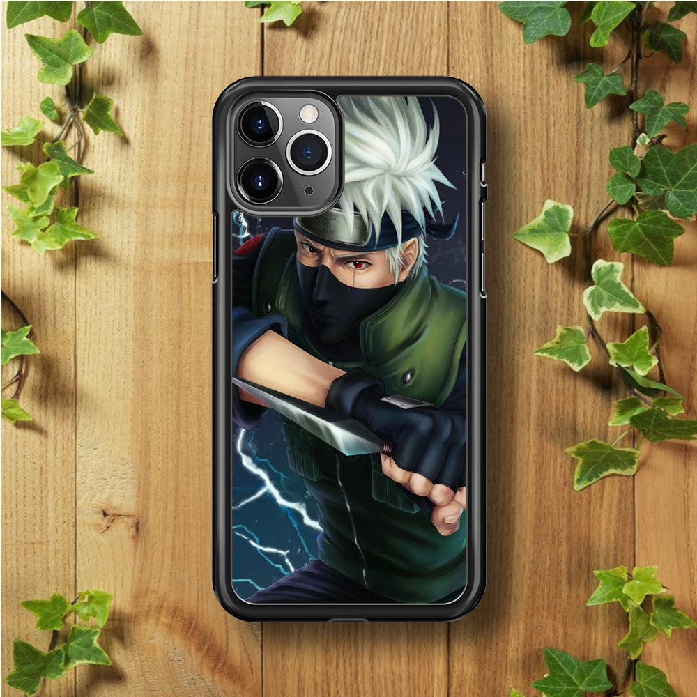 Naruto - Kakashi iPhone 11 Pro Case-Rubber / Black (2D Case)-Xtracase