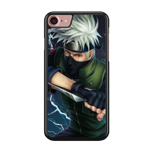 Naruto - Kakashi Hatake iPhone SE 2020 Case-Rubber / Black (2D Case)-Xtracase