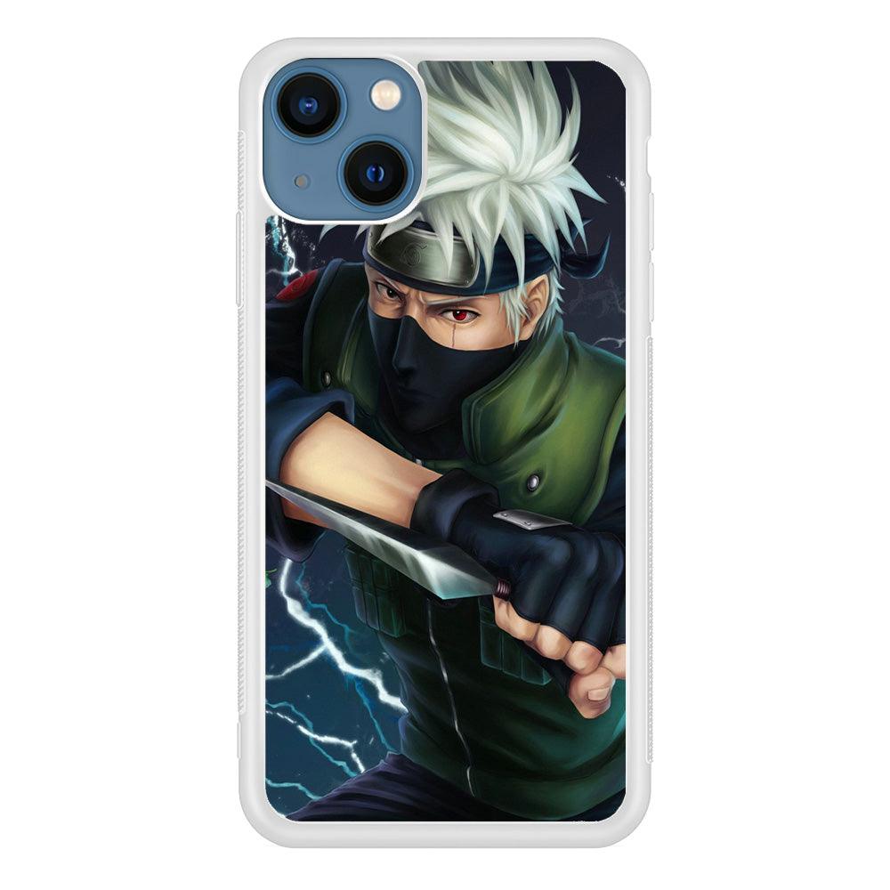 Naruto - Kakashi Hatake iPhone 13 Case-Rubber / White (2D Case)-Xtracase