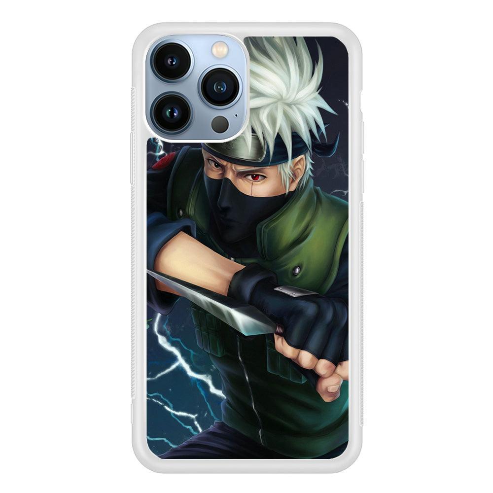 Naruto - Kakashi Hatake iPhone 13 Pro Case-Rubber / White (2D Case)-Xtracase