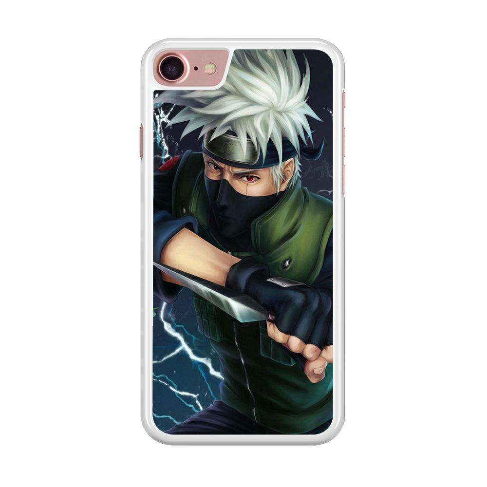 Naruto - Kakashi Hatake iPhone SE 2020 Case-Rubber / White (2D Case)-Xtracase