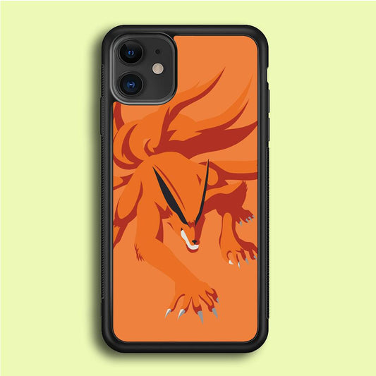 Naruto - Kurama 002 iPhone 12 Mini Case-Rubber / Black (2D Case)-Xtracase