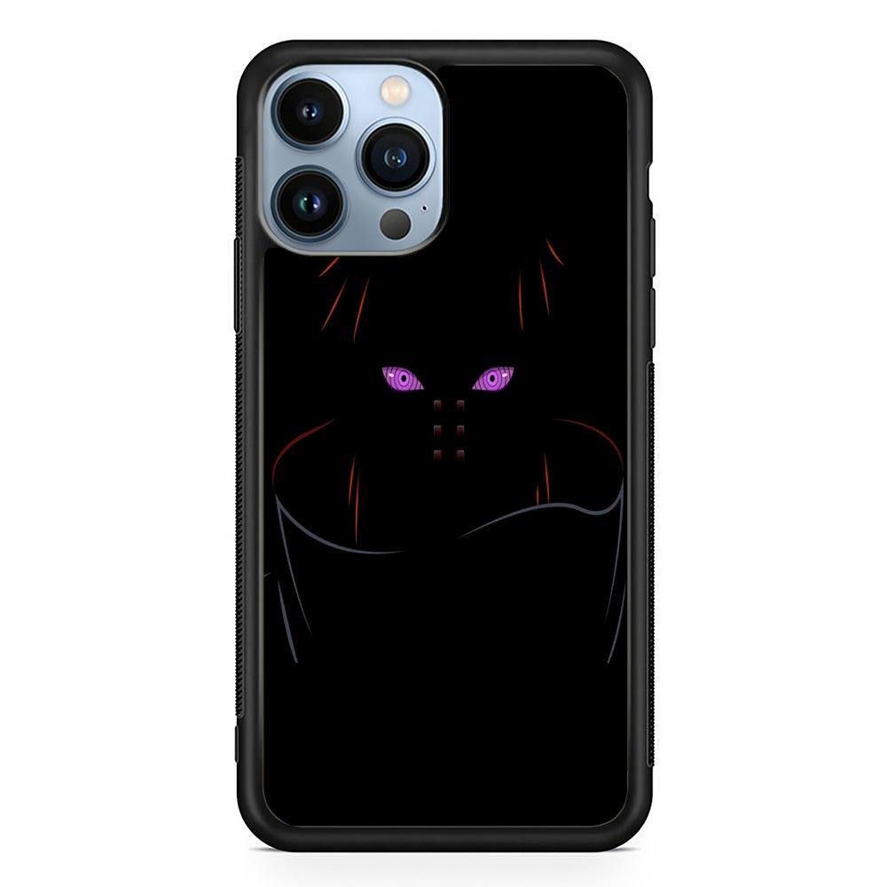 Naruto - Rinnegan iPhone 13 Pro Case-Rubber / Black (2D Case)-Xtracase