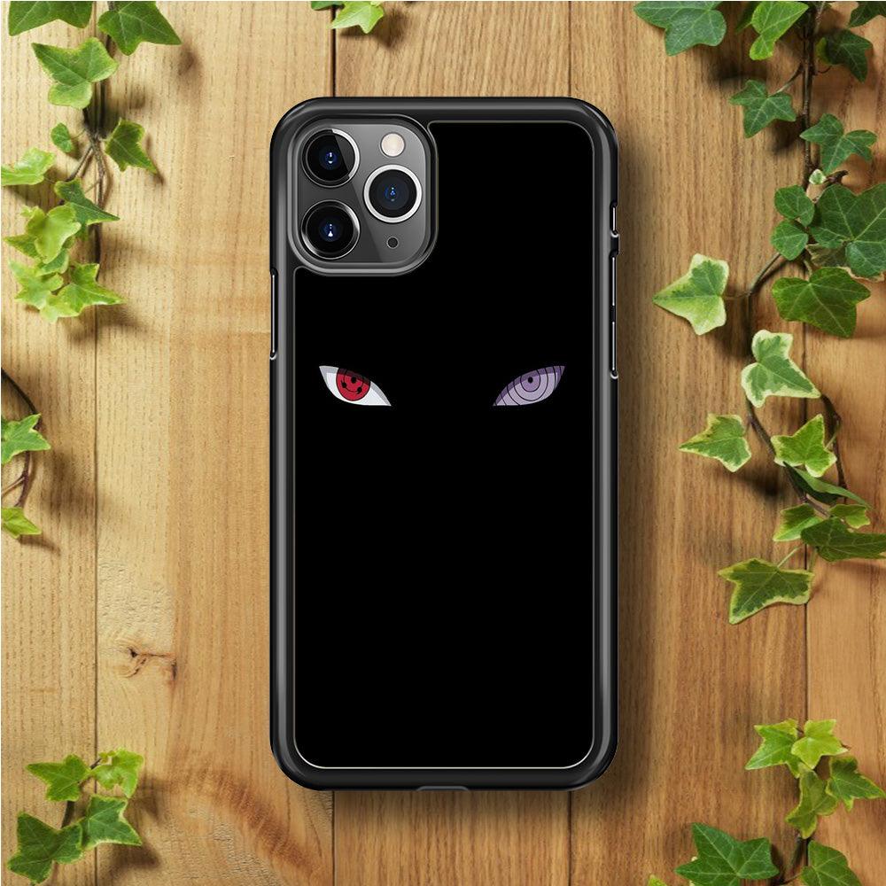 Naruto - Sharingan Rinnegan iPhone 11 Pro Case-Rubber / Black (2D Case)-Xtracase