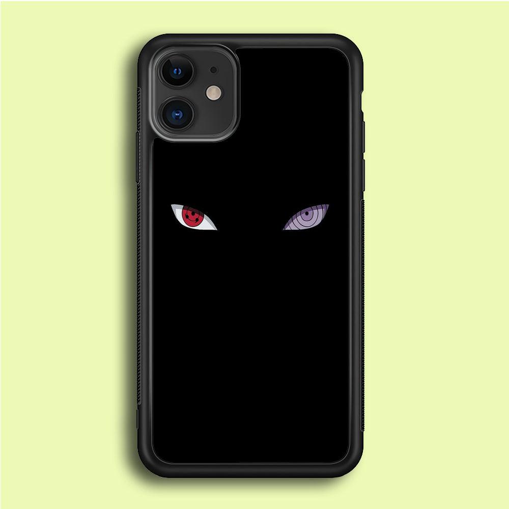 Naruto - Sharingan Rinnegan iPhone 12 Mini Case-Rubber / White (2D Case)-Xtracase