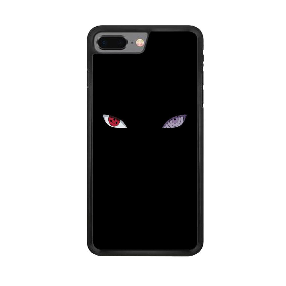 Naruto - Sharingan Rinnegan iPhone 7 Plus Case-Rubber / Black (2D Case)-Xtracase