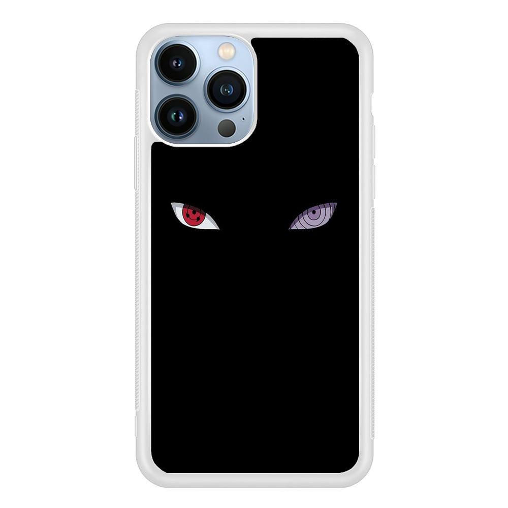 Naruto - Sharingan Rinnegan iPhone 13 Pro Max Case-Rubber / White (2D Case)-Xtracase