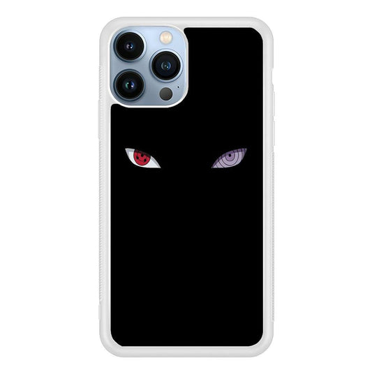 Naruto - Sharingan Rinnegan iPhone 13 Pro Max Case-Rubber / White (2D Case)-Xtracase