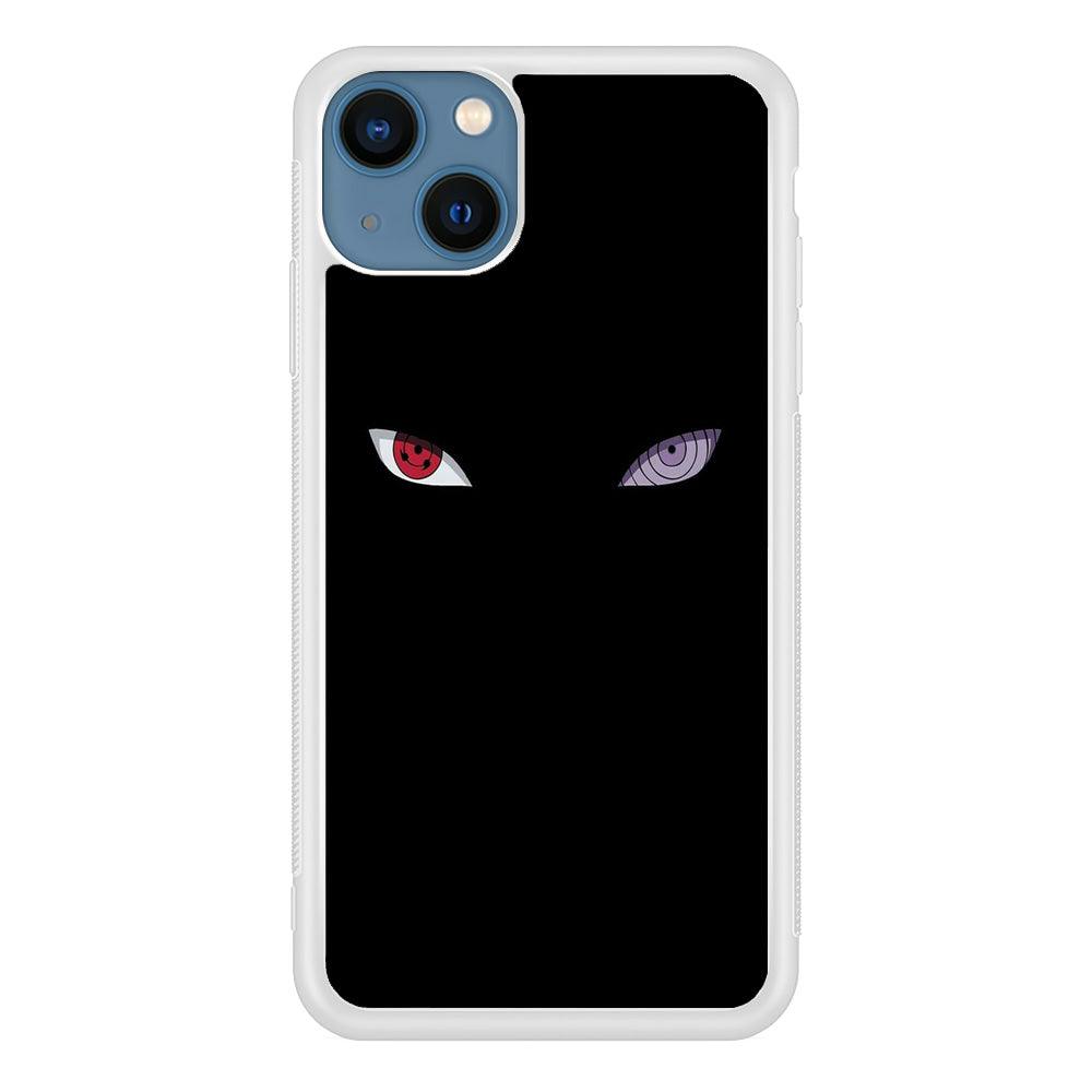 Naruto - Sharingan Rinnegan iPhone 13 Mini Case-Rubber / White (2D Case)-Xtracase
