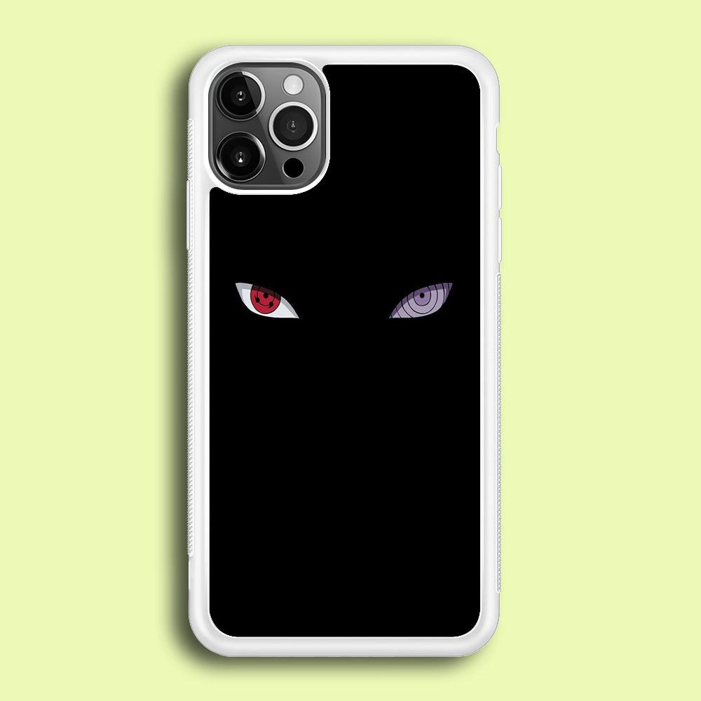 Naruto - Sharingan Rinnegan iPhone 12 Pro Case-Rubber / White (2D Case)-Xtracase