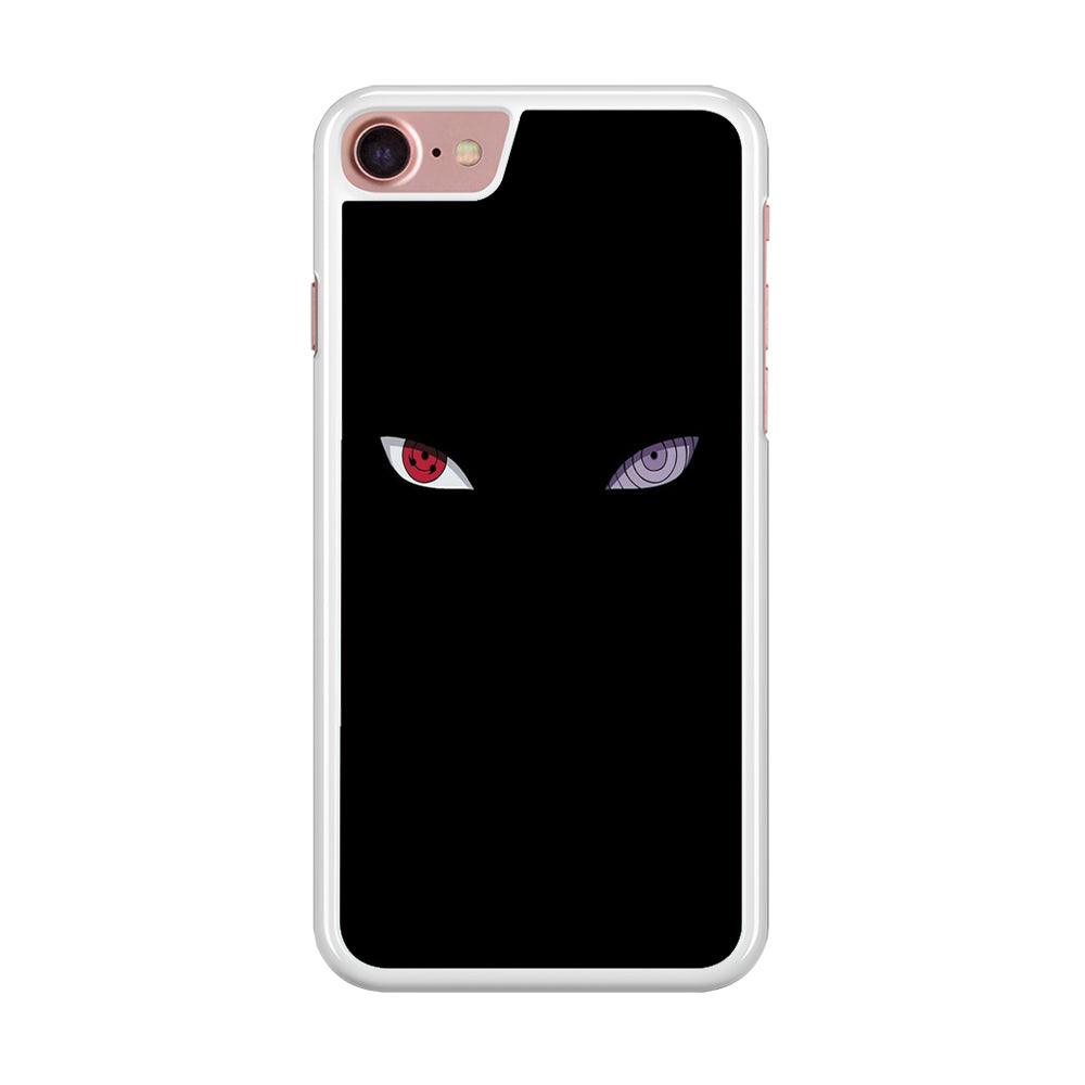 Naruto - Sharingan Rinnegan iPhone SE 2020 Case-Rubber / White (2D Case)-Xtracase