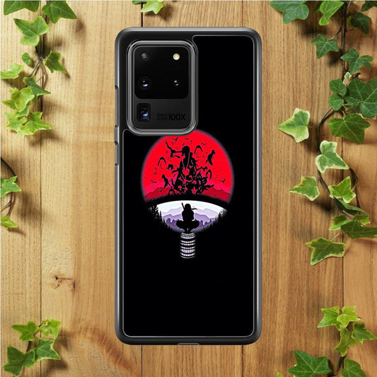 Naruto - Uchiha Itachi Symbol Samsung Galaxy S20 Ultra Case-Rubber / Black (2D Case)-Xtracase