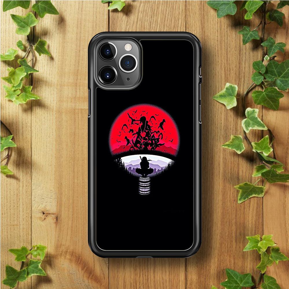 Naruto - Uchiha Itachi Symbol iPhone 11 Pro Case-Rubber / Black (2D Case)-Xtracase