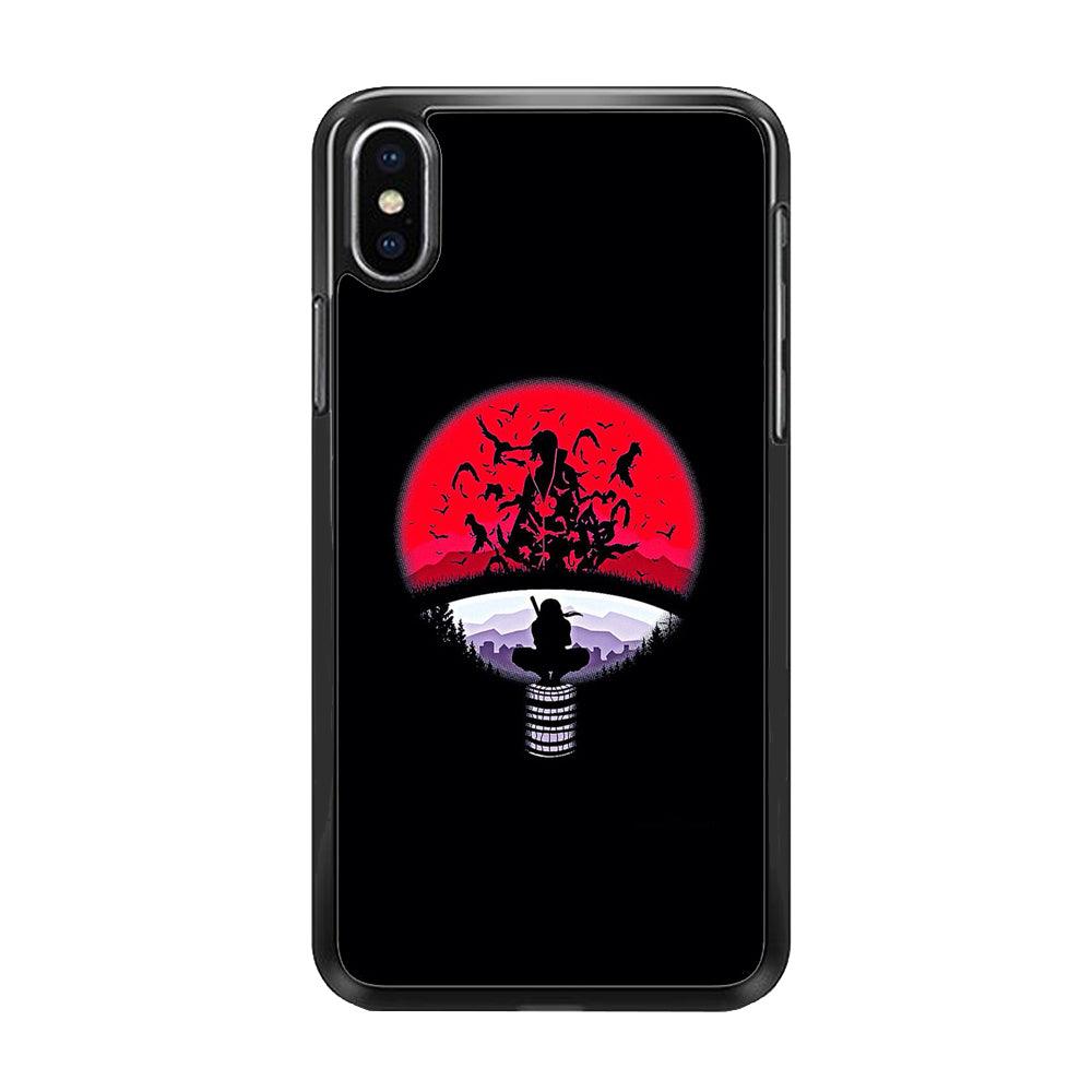 Naruto - Uchiha Itachi Symbol iPhone Xs Max Case-Rubber / Black (2D Case)-Xtracase